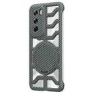 For OPPO Reno12 Global Hollow Carbon Fiber Rotating Bracket MagSafe Phone Case(Grey) - 1