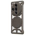 For OPPO Find X7 Ultra Hollow Carbon Fiber Rotating Bracket MagSafe Phone Case(Gold) - 1
