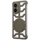 For Honor 300 Hollow Carbon Fiber Rotating Bracket MagSafe Phone Case(Gold) - 1