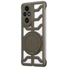 For Honor 200 Pro Hollow Carbon Fiber Rotating Bracket MagSafe Phone Case(Gold) - 1