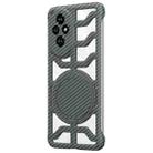 For Honor 200 Hollow Carbon Fiber Rotating Bracket MagSafe Phone Case(Grey) - 1