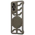 For Honor 200 Hollow Carbon Fiber Rotating Bracket MagSafe Phone Case(Gold) - 1