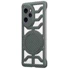 For Honor 100 Pro Hollow Carbon Fiber Rotating Bracket MagSafe Phone Case(Grey) - 1