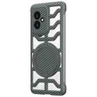 For Honor 100 Hollow Carbon Fiber Rotating Bracket MagSafe Phone Case(Grey) - 1