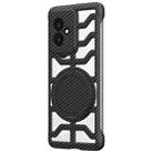 For Honor 100 Hollow Carbon Fiber Rotating Bracket MagSafe Phone Case(Black) - 1