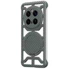 For Honor Magic7 Pro Hollow Carbon Fiber Rotating Bracket MagSafe Phone Case(Grey) - 1