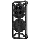 For Honor Magic7 Pro Hollow Carbon Fiber Rotating Bracket MagSafe Phone Case(Black) - 1