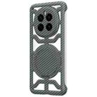 For Honor Magic7 Hollow Carbon Fiber Rotating Bracket MagSafe Phone Case(Grey) - 1