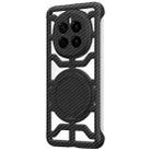 For Honor Magic7 Hollow Carbon Fiber Rotating Bracket MagSafe Phone Case(Black) - 1