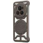 For Honor Magic6 Pro Hollow Carbon Fiber Rotating Bracket MagSafe Phone Case(Gold) - 1