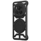 For Honor Magic6 Pro Hollow Carbon Fiber Rotating Bracket MagSafe Phone Case(Black) - 1