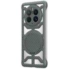 For Huawei Mate 50 Pro Hollow Carbon Fiber Rotating Bracket MagSafe Phone Case(Grey) - 1