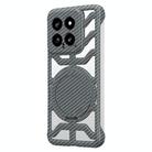 For Xiaomi 14 Hollow Carbon Fiber Rotating Bracket MagSafe Phone Case(Grey) - 1
