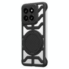 For Xiaomi 14 Hollow Carbon Fiber Rotating Bracket MagSafe Phone Case(Black) - 1