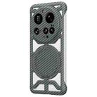 For Xiaomi 15 Ultra Hollow Carbon Fiber Rotating Bracket MagSafe Phone Case(Grey) - 1