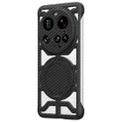 For Xiaomi 15 Ultra Hollow Carbon Fiber Rotating Bracket MagSafe Phone Case(Black) - 1