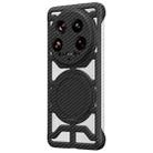 For Xiaomi 14 Ultra Hollow Carbon Fiber Rotating Bracket MagSafe Phone Case(Black) - 1