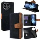 For OnePlus Ace 5 / 5 Pro Color Stitching Skin Feel Leather RFID Blocking Phone Case(Black) - 1