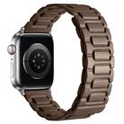 For Apple Watch 46mm / 49mm / 45mm / 44mm I-shaped Three-piece Leather Magnetic Watch Band(Taupe) - 1