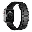 For Apple Watch 46mm / 49mm / 45mm / 44mm I-shaped Three-piece Leather Magnetic Watch Band(Black) - 1