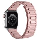 For Apple Watch 46mm / 49mm / 45mm / 44mm I-shaped Three-piece Leather Magnetic Watch Band(Light Pink) - 1