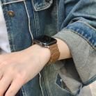 For Apple Watch 46mm / 49mm / 45mm / 44mm I-shaped Three-piece Leather Magnetic Watch Band(Brown) - 2