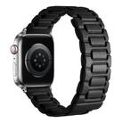 For Apple Watch 42mm / 41mm / 40mm / 38mm I-shaped Three-piece Leather Magnetic Watch Band(Black) - 1
