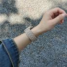 For Apple Watch 42mm / 41mm / 40mm / 38mm I-shaped Three-piece Leather Magnetic Watch Band(Khaki) - 3