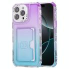 For iPhone 16 Pro Max Gradient Color TPU + PC Card Slot Full Coverage Phone Case(Purple Sky Blue) - 1