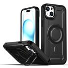 For iPhone 15 Plus / 14 Plus MagSafe PC Phone Case with Lens Holder(Black) - 1