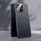 For iPhone 15 Pro Max Ice Aluminum Metal Explosion-proof Frosted Phone Case(Black) - 1