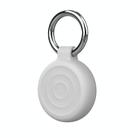 For AirTag Wave Protective Protective Case Cover with Keychain(White) - 1