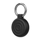 For AirTag Wave Protective Protective Case Cover with Keychain(Black) - 1