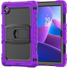 For Lenovo Tab 10.1 TB-311XU/FU Silicone Hydric PC Tablet Case with Shoulder Strap & Holder(Purple) - 1