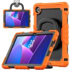 For Lenovo Tab 10.1 TB-311XU/FU D Type Silicone Hybrid PC Tablet Case with Handle Holder(Orange) - 1