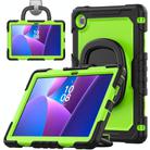 For Lenovo Tab 10.1 TB-311XU/FU D Type Silicone Hybrid PC Tablet Case with Handle Holder(Yellow Green PC) - 1