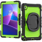For Lenovo Tab 10.1 TB-311XU/FU D Type Silicone Hybrid PC Tablet Case with Handle Holder(Yellow Green PC) - 2
