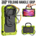 For Lenovo Tab One / K9 TB305FU 2025 D Type Silicone Hybrid PC Tablet Case with Handle Holder(Yellow Green) - 3