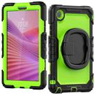 For Lenovo Tab One / K9 TB305FU 2025 D Type Silicone Hybrid PC Tablet Case with Handle Holder(Yellow Green PC) - 2