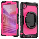 For Lenovo Tab One / K9 TB305FU 2025 D Type Silicone Hybrid PC Tablet Case with Handle Holder(Rose Red PC) - 2