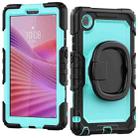 For Lenovo Tab One / K9 TB305FU 2025 D Type Silicone Hybrid PC Tablet Case with Handle Holder(Light Blue PC) - 2