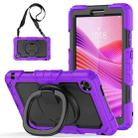 For Lenovo Tab One / K9 TB305FU 2025 D Type Silicone Hybrid PC Tablet Case with Handle Holder(Purple) - 1
