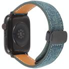For Apple Watch 46mm / 49mm / 45mm / 44mm Folding Magnetic Buckle Denim Leather Watch Band(Royal Blue) - 2