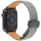 For Apple Watch 46mm / 49mm / 45mm / 44mm Folding Magnetic Buckle Denim Leather Watch Band(Retro Blue) - 2