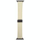 For Apple Watch 46mm / 49mm / 45mm / 44mm Folding Magnetic Buckle Denim Leather Watch Band(Apricot) - 3