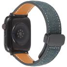 For Apple Watch 42mm / 41mm / 40mm / 38mm Folding Magnetic Buckle Denim Leather Watch Band(Dark Blue) - 2