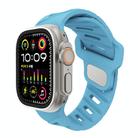 For Apple Watch 46mm / 49mm / 45mm / 44mm Slanted Hole Silicone Watch Band(Cloud Sea Blue) - 1