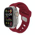 For Apple Watch 42mm / 41mm / 40mm / 38mm Slanted Hole Silicone Watch Band(Wine Red) - 1