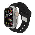 For Apple Watch 42mm / 41mm / 40mm / 38mm Slanted Hole Silicone Watch Band(Black) - 1