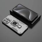 For iPhone 15 Pro Max Metal Kickstand TPU Hybrid PC Phone Case(Grey) - 2